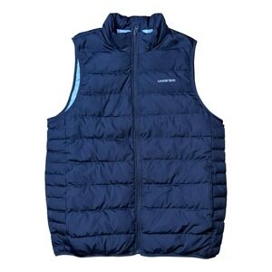 Lands End NWT Mens Navy FP 600 Allied Feather and Down Zipper Puffer Vest Sz Med